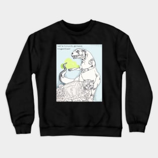 Dinosaur Cat Color Your Own Shirt Coloring Book Collage Touch Grass Y2K Design Crewneck Sweatshirt